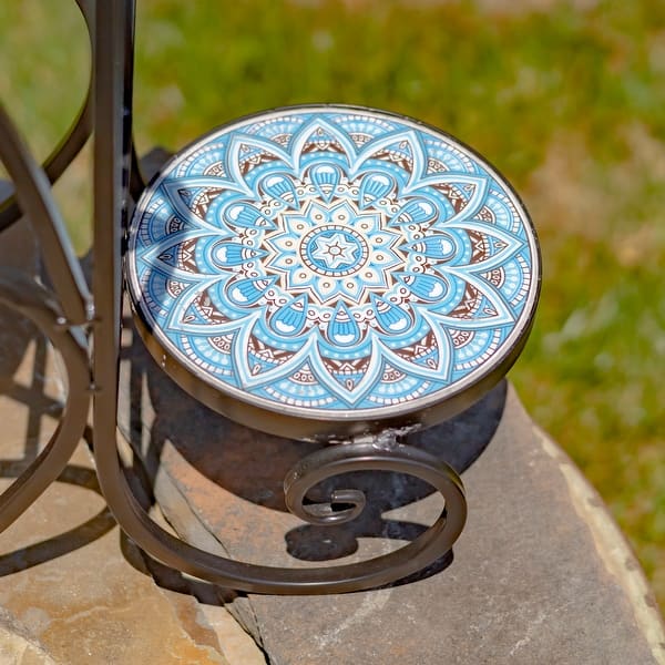 ThreeTier Mosaic Plant Stand "Savannah" 15.35" L x 8.86" W x 26.18